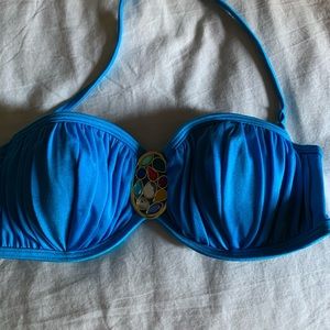 Victoria’s Secret bikini top 34c blue jeweled
